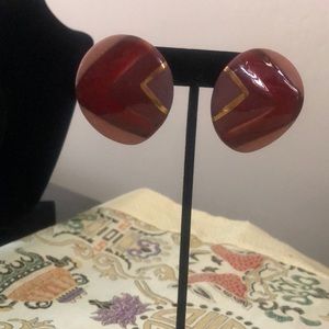 Unusual ceramic clip earrings. Very lightweight.